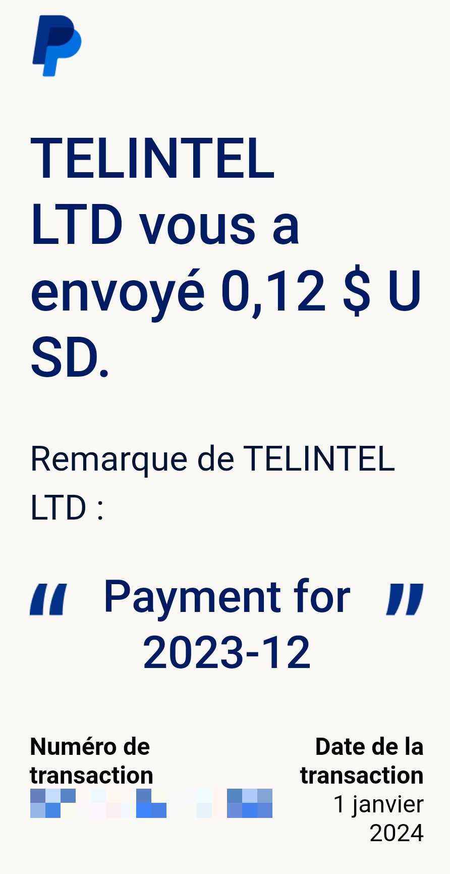 Preuve de paiement Control my sms de Up22