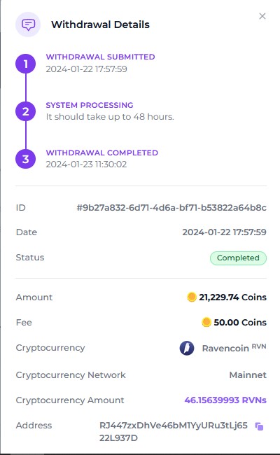 Preuve de paiement Faucetcrypto de Charlas