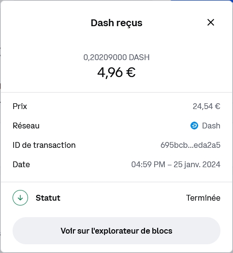 Preuve de paiement Free dash de caffrys