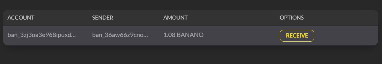 Preuve de paiement Banano faucet de anderson95