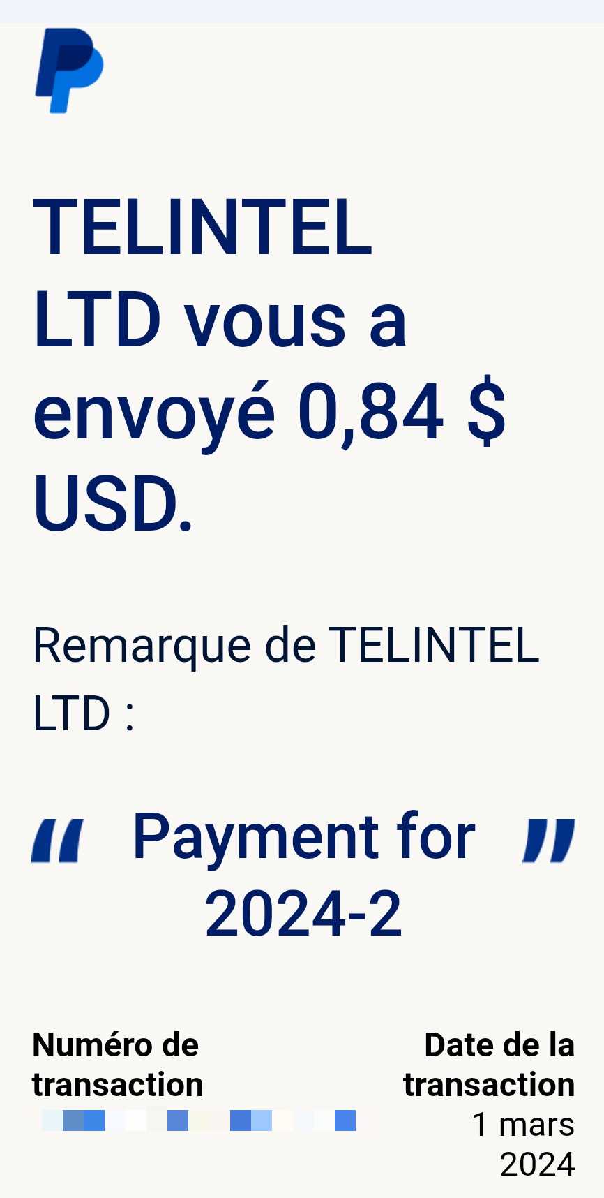 Preuve de paiement Control my sms de Up22