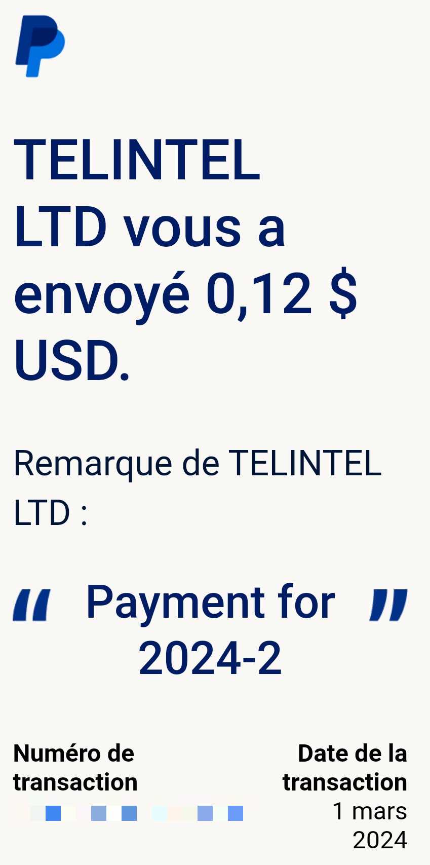 Preuve de paiement Control my sms de Up22