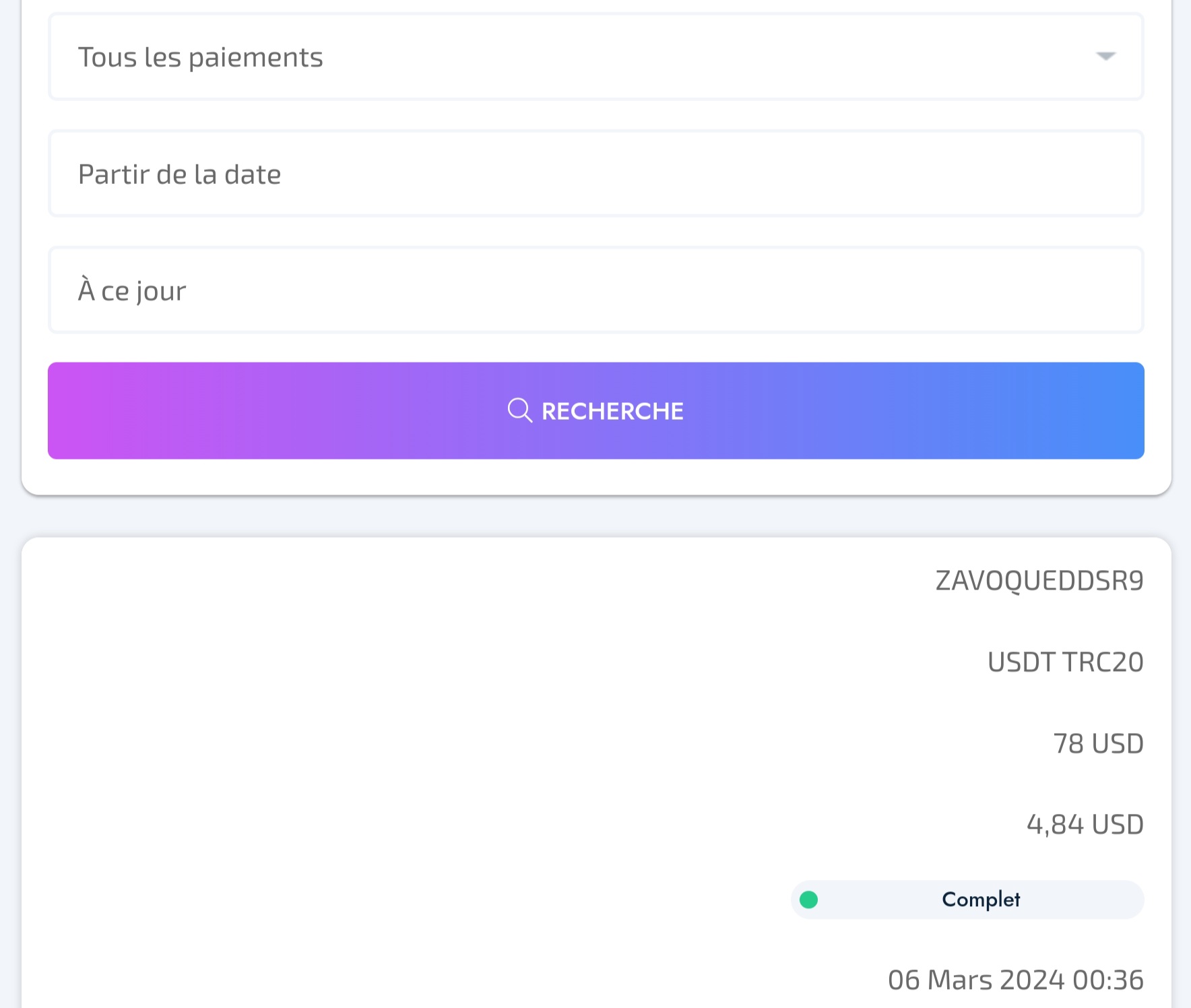 Preuve de paiement Fédération network de Nico66