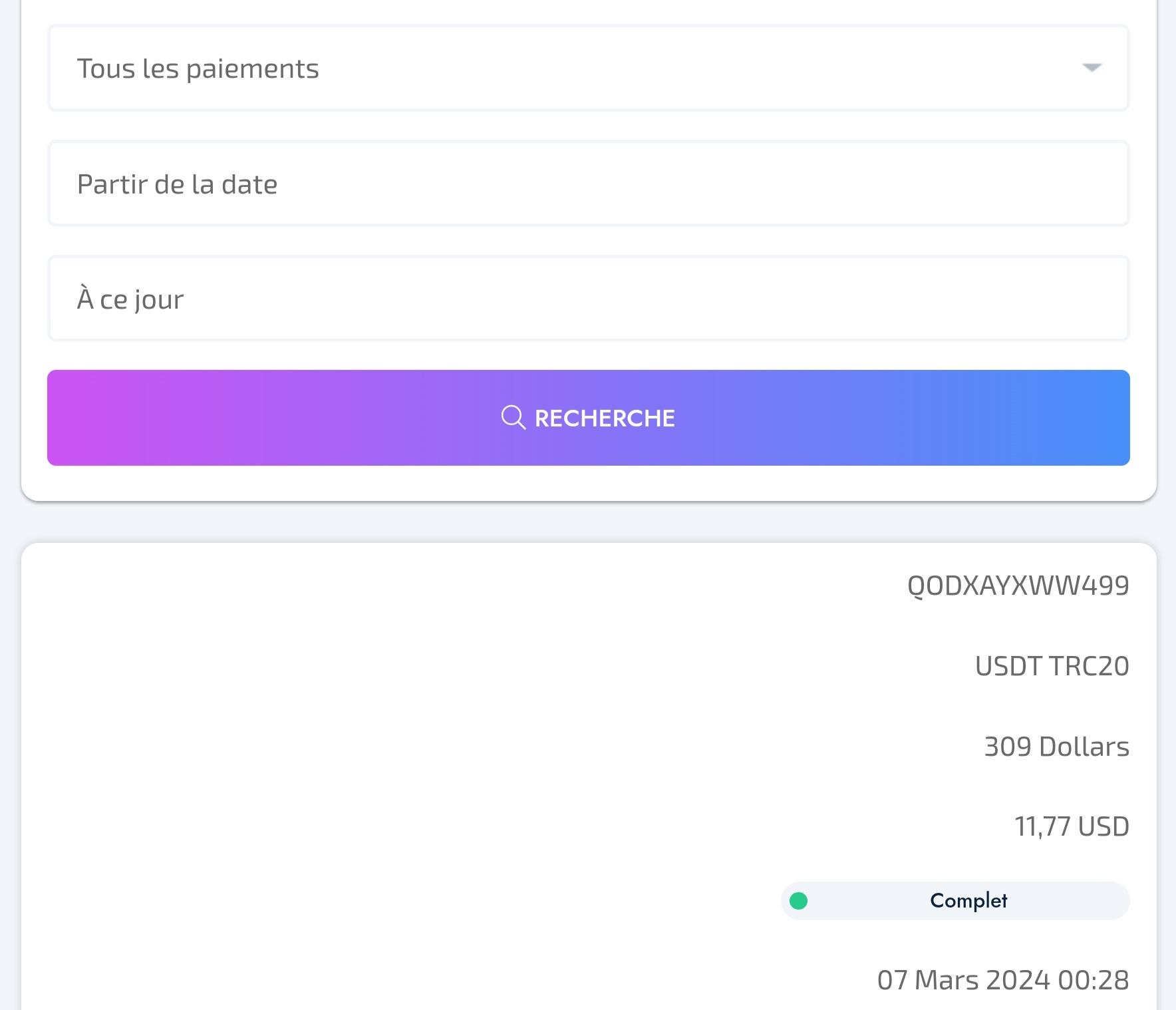 Preuve de paiement Fédération network de Nico66