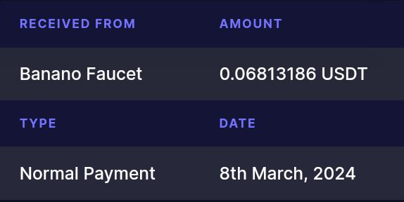 Preuve de paiement Banano faucet de arnaudkoto7