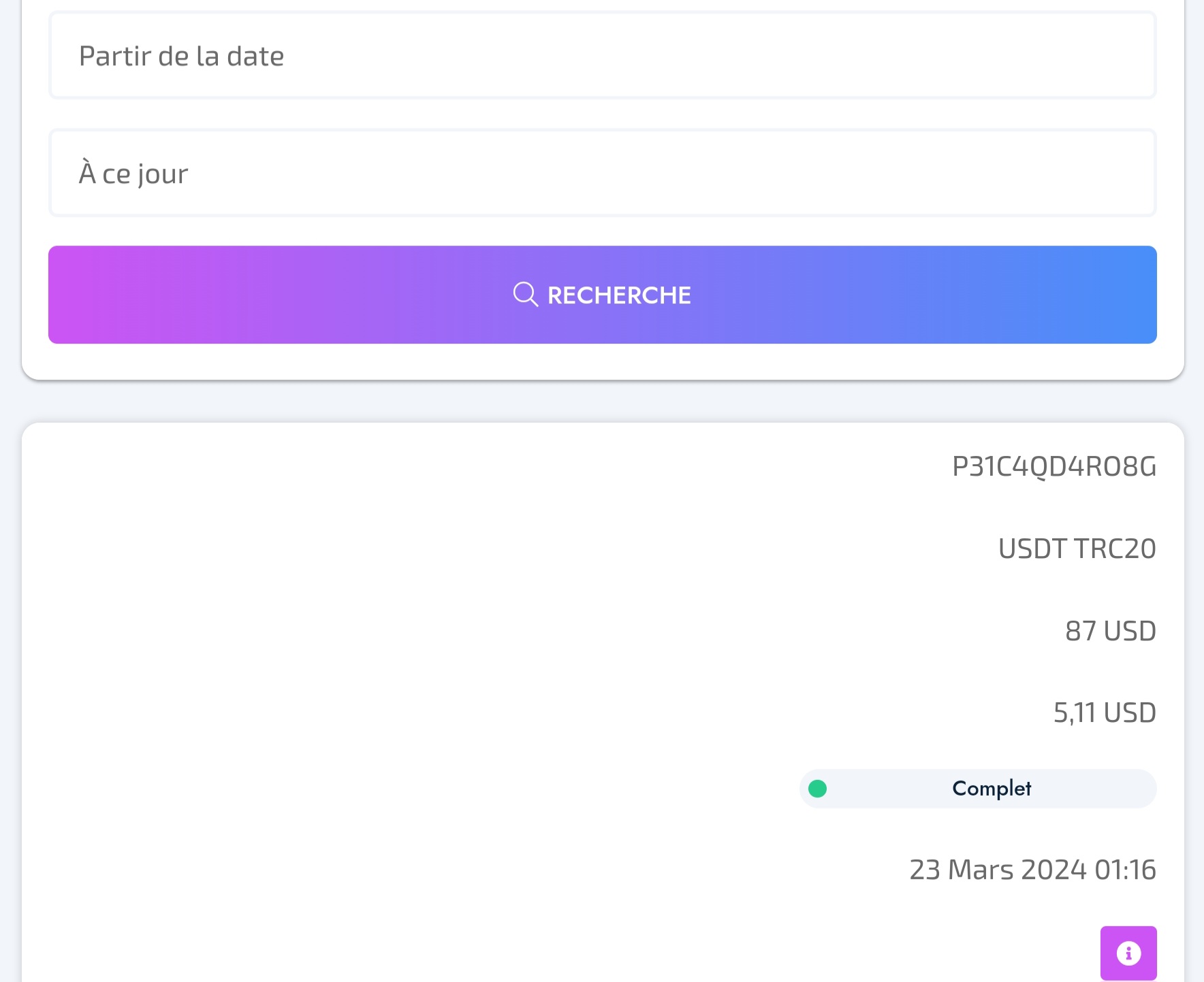 Preuve de paiement Fédération network de Nico66