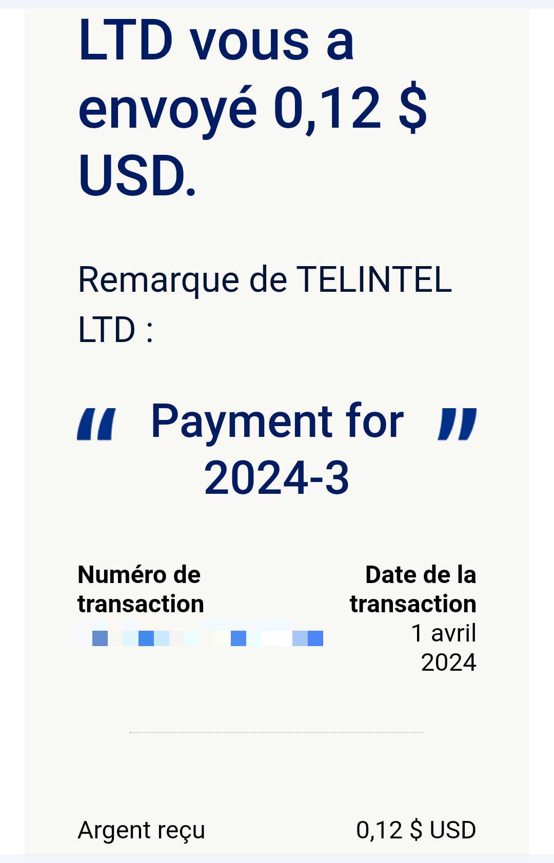 Preuve de paiement Control my sms de Up22