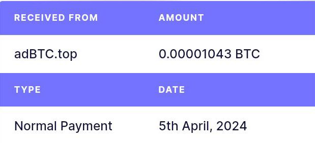 Preuve de paiement Adbtc de arnaudkoto7