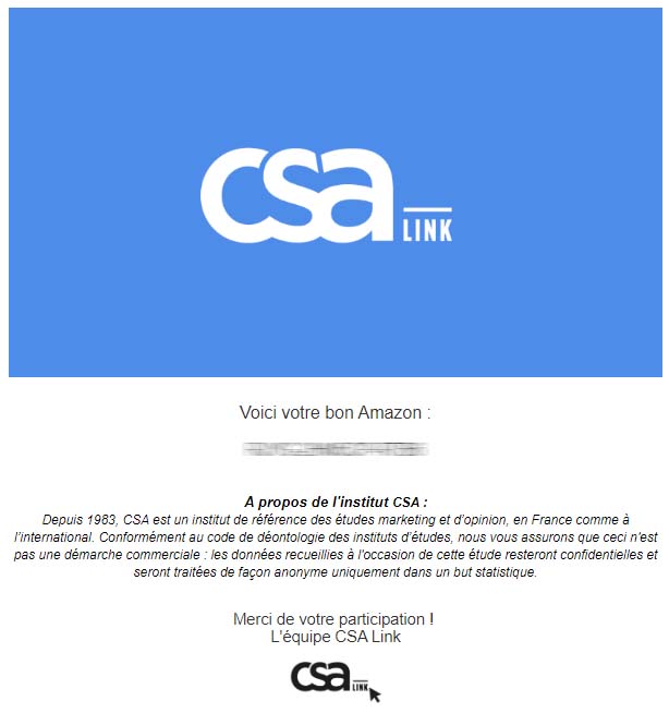 Preuve de paiement CSA Link de surlalune