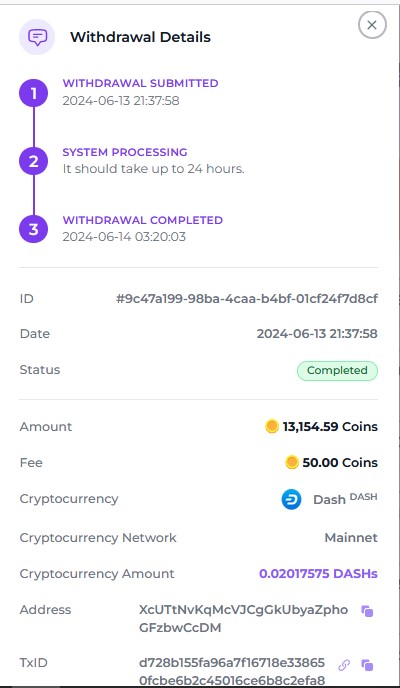 Preuve de paiement Faucetcrypto de Charlas