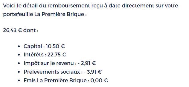 Preuve de paiement La première brique de Xandre