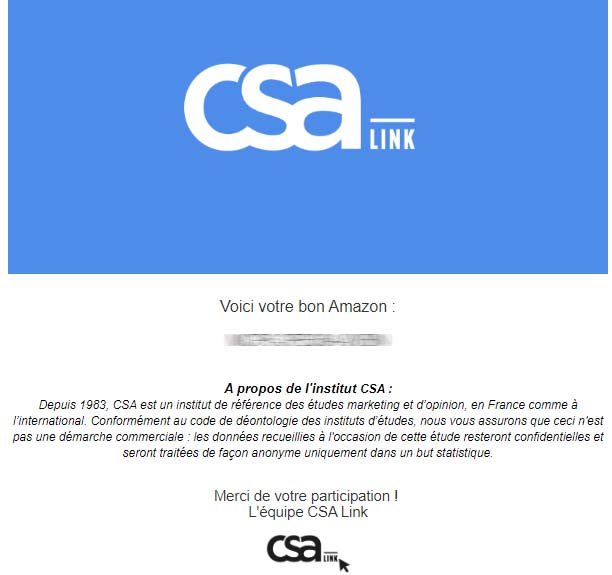 Preuve de paiement CSA Link de surlalune