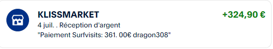 Preuve de paiement Surfvisit de dragon308