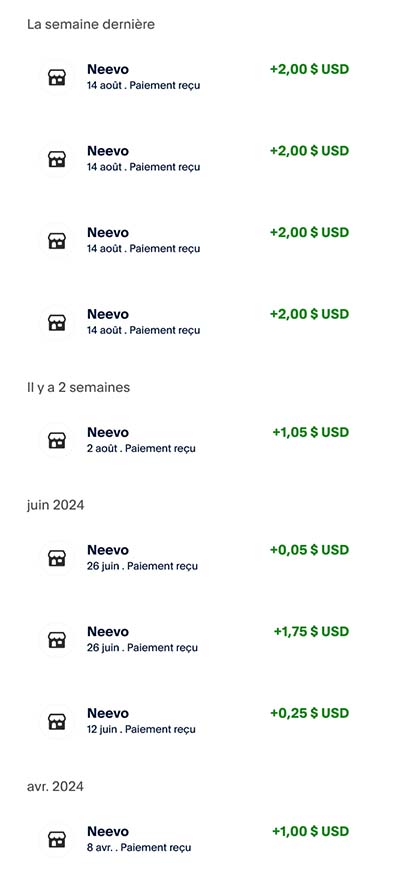 Preuve de paiement Neevo by definedcrowd de surlalune