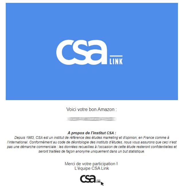 Preuve de paiement CSA Link de surlalune