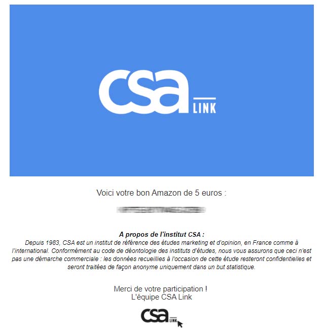 Preuve de paiement CSA Link de surlalune