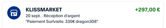 Preuve de paiement Surfvisit de dragon308