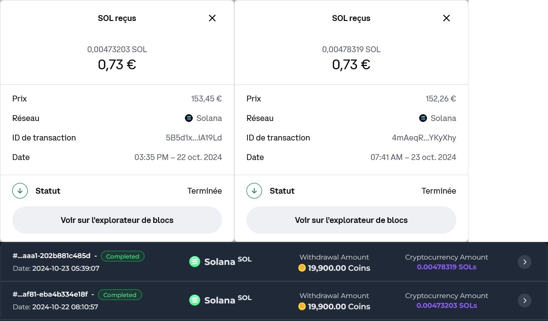 Preuve de paiement Faucetcrypto de caffrys