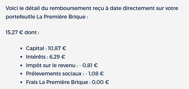 Preuve de paiement La première brique de Xandre