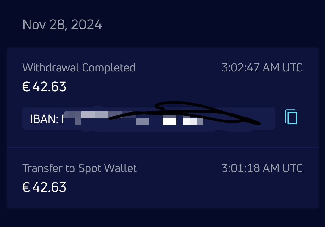 Preuve de paiement Quantfury de Kenya