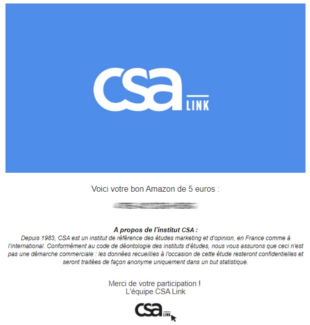 Preuve de paiement CSA Link de surlalune