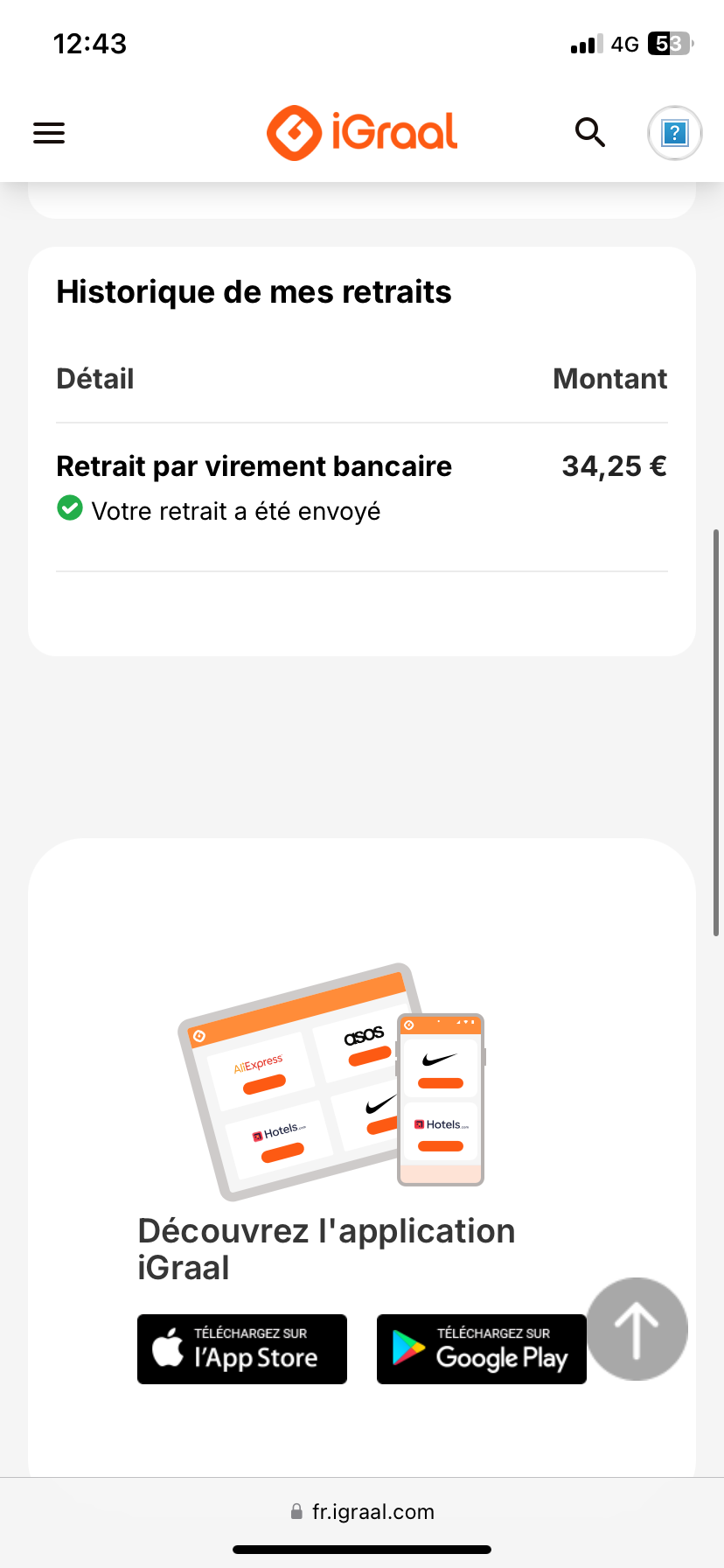 Preuve de paiement IGraal de Jordy40245