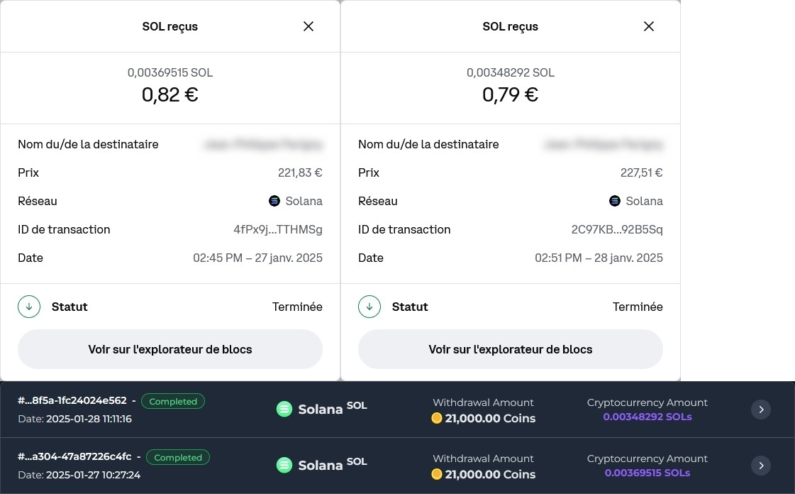 Preuve de paiement Faucetcrypto de caffrys