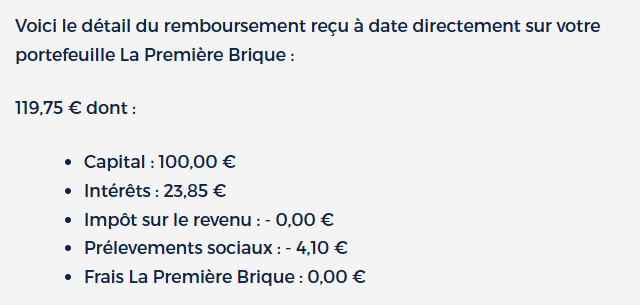 Preuve de paiement La première brique de Xandre