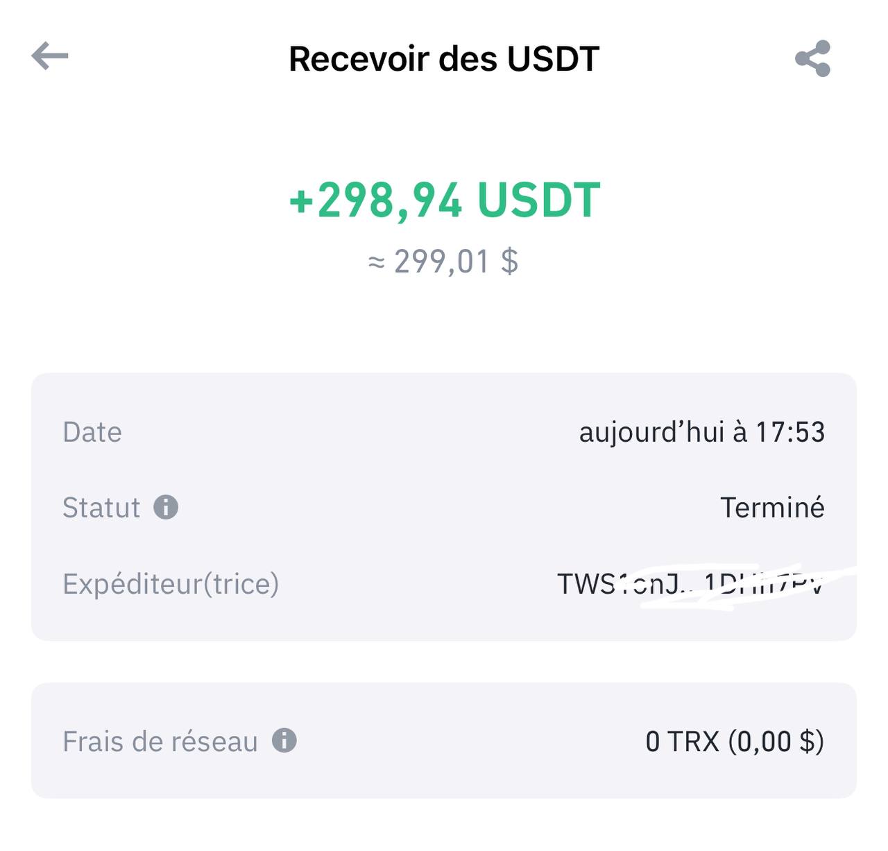 Preuve de paiement Neura technologies de PlaneteBonus