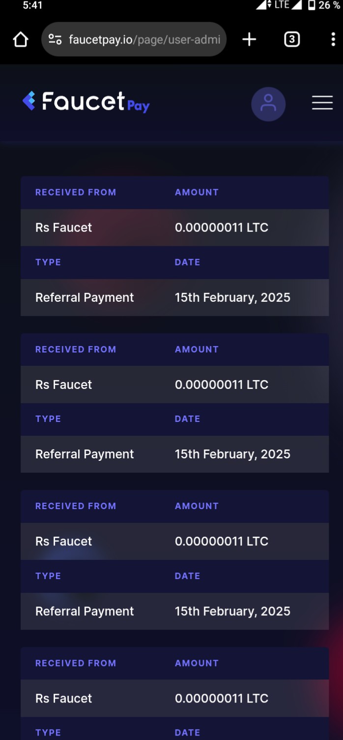 Preuve de paiement Rs faucet de Rassid