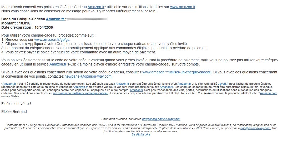 Preuve de paiement Newpanel de surlalune