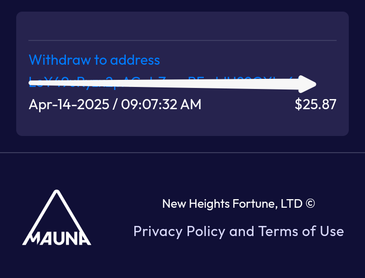 Preuve de paiement Mauna fund de Adoulazize