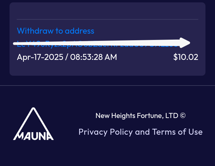 Preuve de paiement Mauna fund de Adoulazize