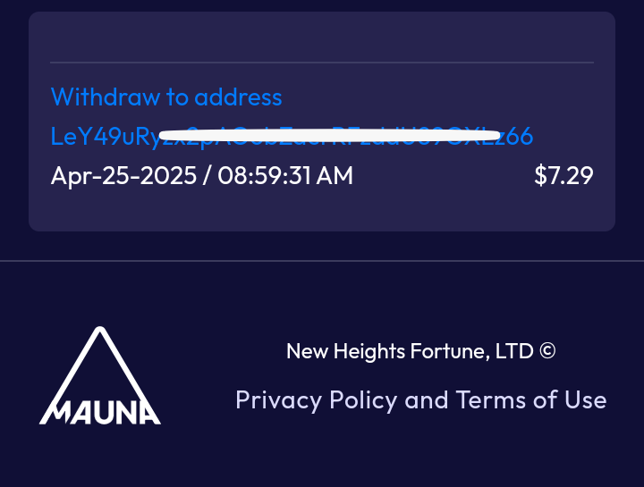 Preuve de paiement Mauna fund de Adoulazize