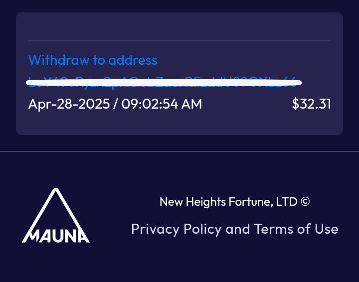Preuve de paiement Mauna fund de Adoulazize