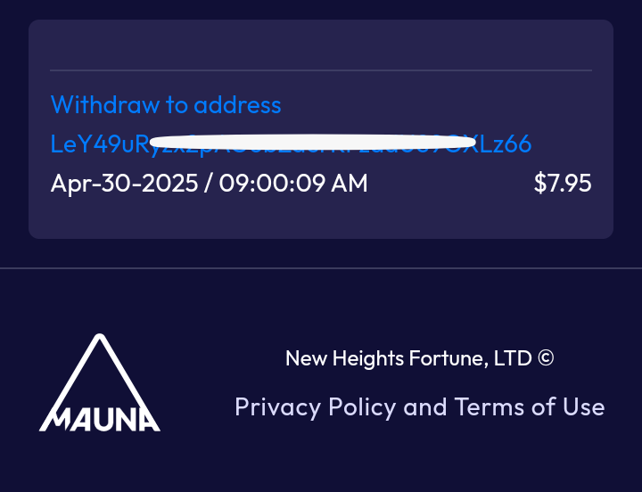 Preuve de paiement Mauna fund de Adoulazize