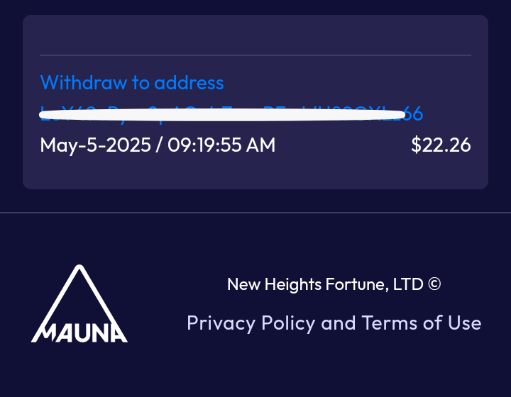 Preuve de paiement Mauna fund de Adoulazize