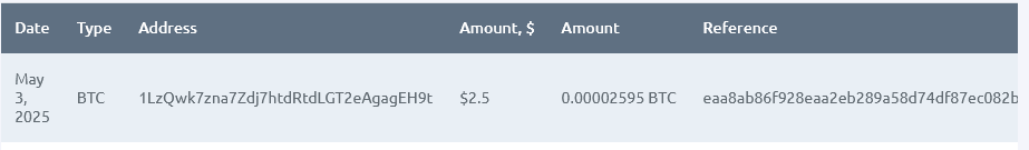 Preuve de paiement Clickspaid (ex Serpbot) de daoud