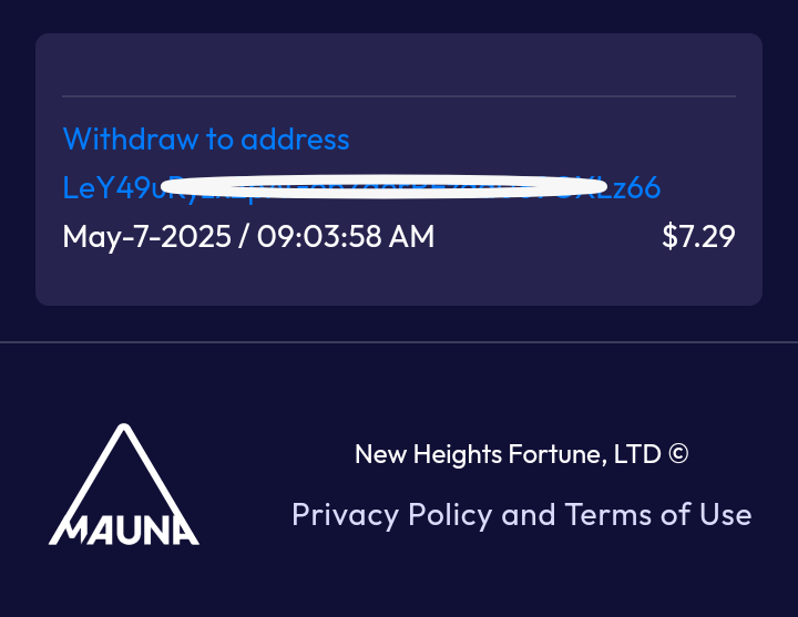 Preuve de paiement Mauna fund de Adoulazize