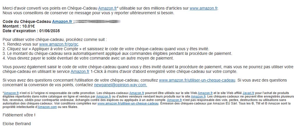 Preuve de paiement Newpanel de surlalune