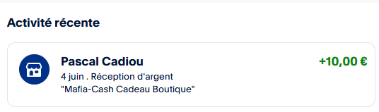 Preuve de paiement Mafia-cash de Clicfoo