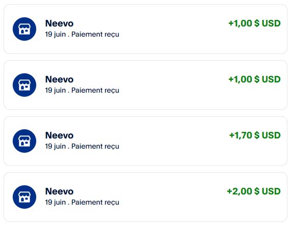 Preuve de paiement Neevo by definedcrowd de surlalune