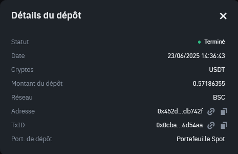 Preuve de paiement Aviso de daoud