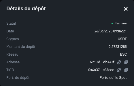 Preuve de paiement Aviso de daoud