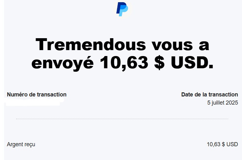 Preuve de paiement Pawns (ex IP Royal) de Up22
