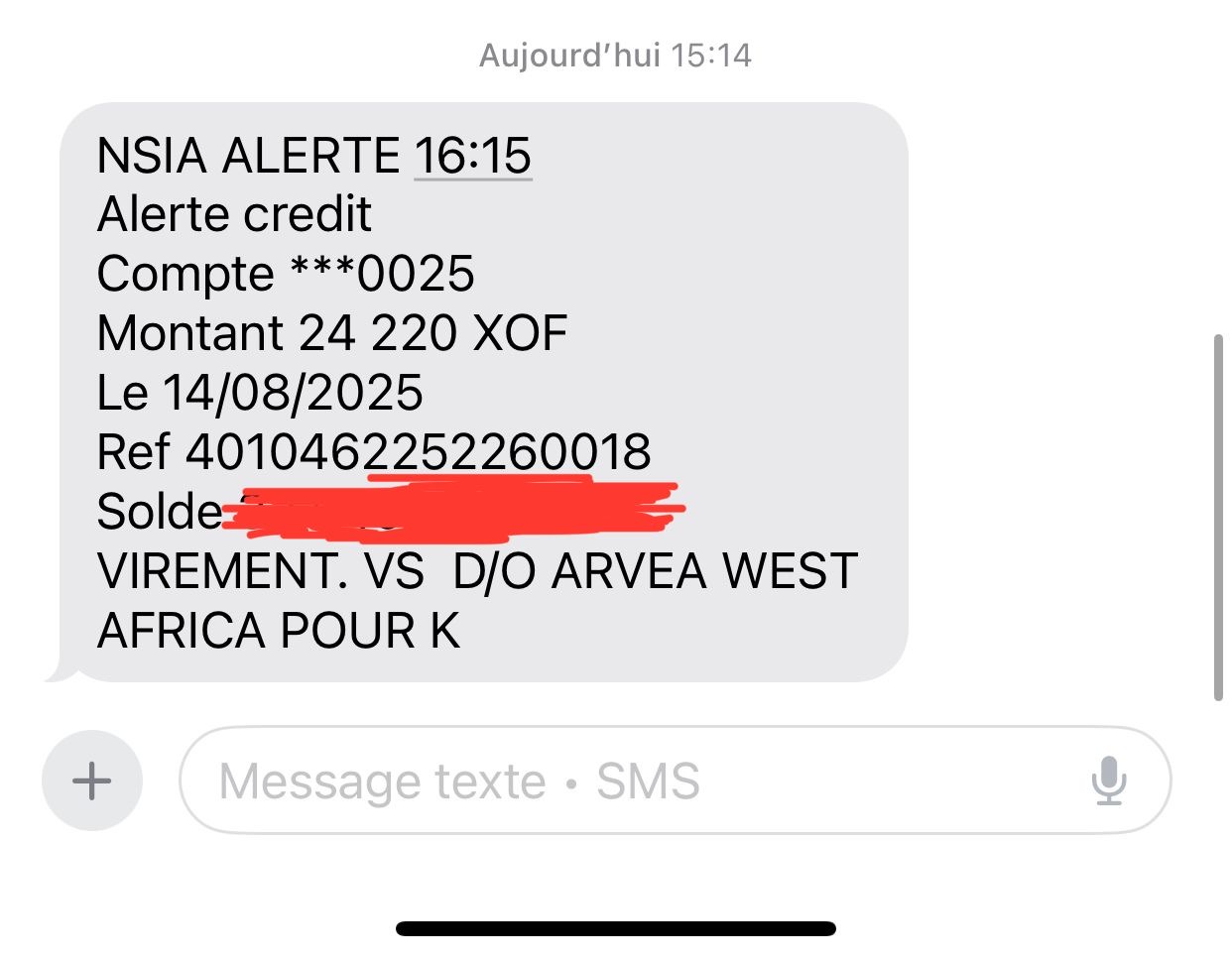 Preuve de paiement Arvea nature de Charlas