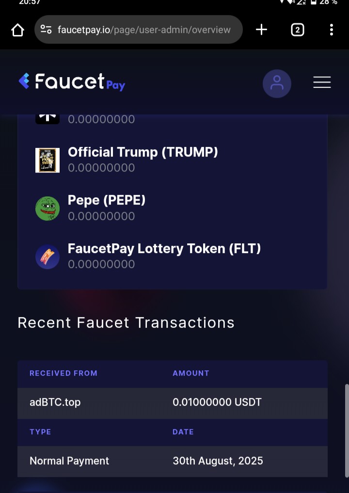 Preuve de paiement Adbtc de Rassid