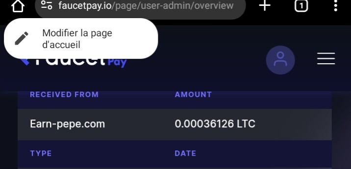Preuve de paiement Earn pepe de Rassid