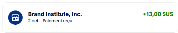 Preuve de paiement Brand institute de darkray0110