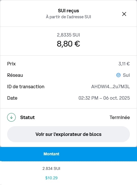 Preuve de paiement Suipick.io de caffrys